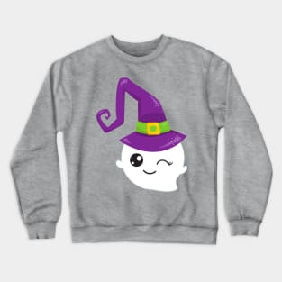 Halloween, Ghost, Witch Hat, Trick Or Treat, Boo Crewneck Sweatshirt